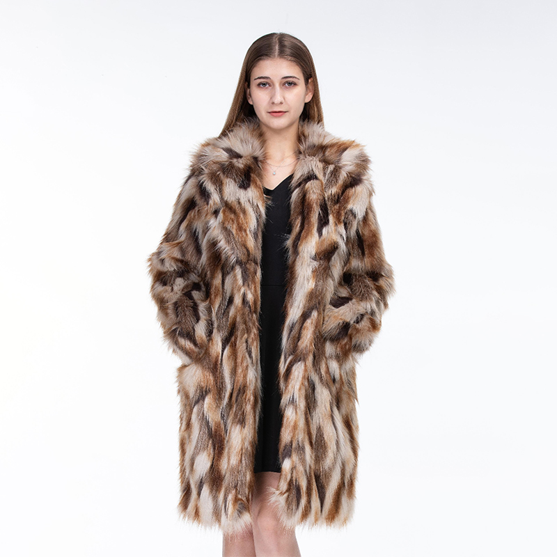 Fauxfur coat acylic poly jacquard